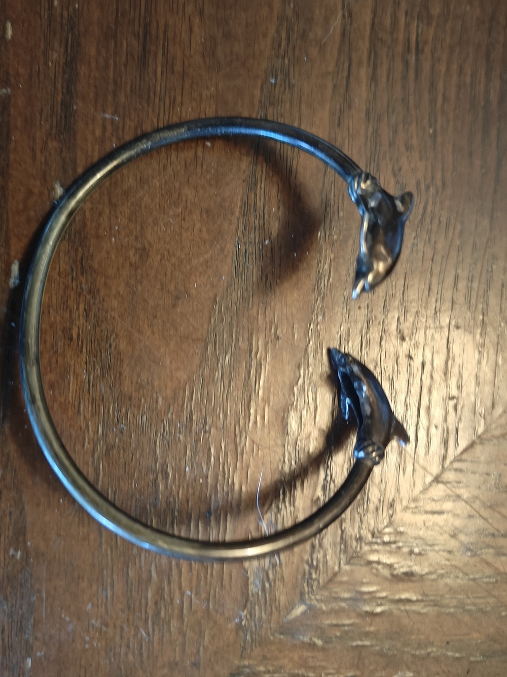 80s Vintage Solid Sterling Silver Dolphin Bracelet